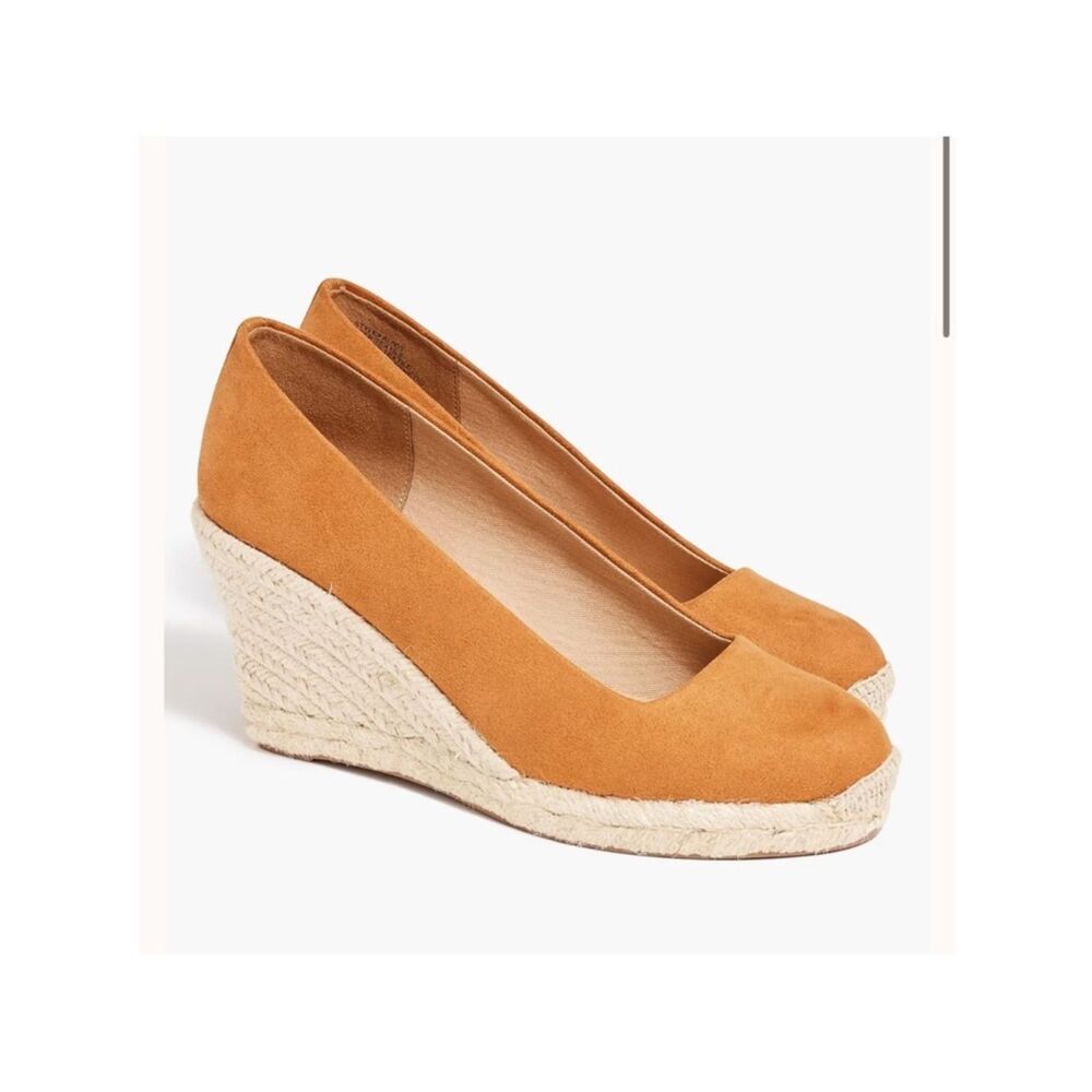 J Crew Espadrille Orange Wedge Heels Size 6.5